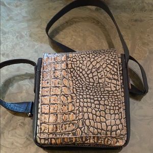 Real alligator/leather crossbody bag